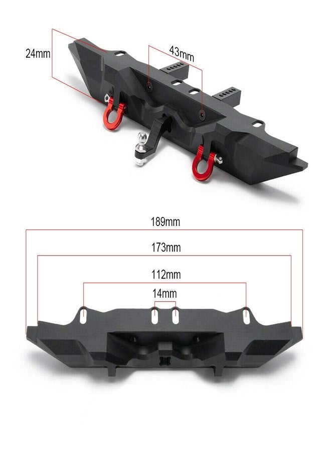 Benedict Harry مصد خلفي من سبيكة معدنية مع وصلة سحب مقطورة لسيارة التحكم عن بعد الزاحفة TRX-4 SCX10 II بمقياس 1/10 (رقم الموديل 90046) - Image 2